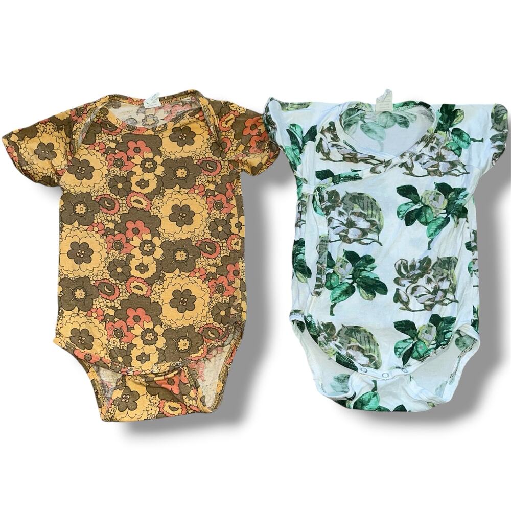 Kate Quinn Baby Girl Bodysuit Bundle | Retro Floral & Magnolia | 6-12M
